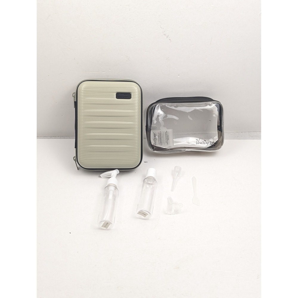 Thirty-One Gifts Travel Case Set Clear Cosmetic Bag Bottles Accessories